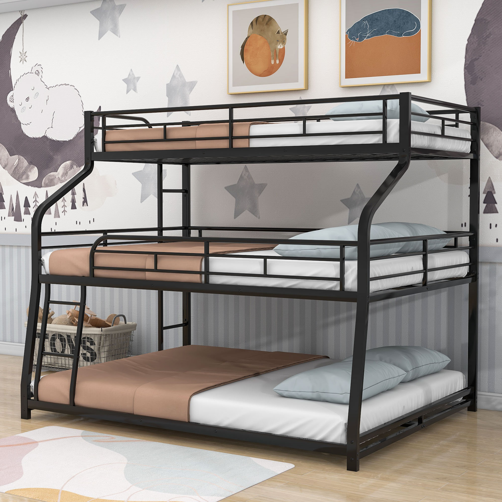 Isabelle Max Twin XL Over Full XL Over Queen Metal Triple Bunk Bed Reviews Wayfair